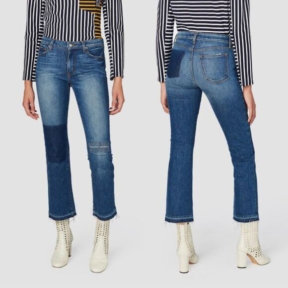 NWT DEREK LAM 10 CROSBY Gia Crop Flare Jeans 28 - Picture 1 of 9
